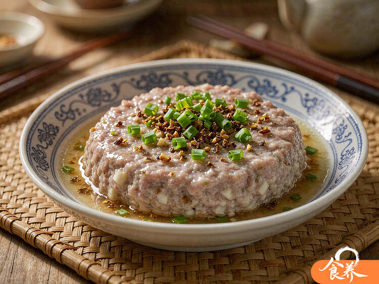 陈皮马蹄蒸肉饼