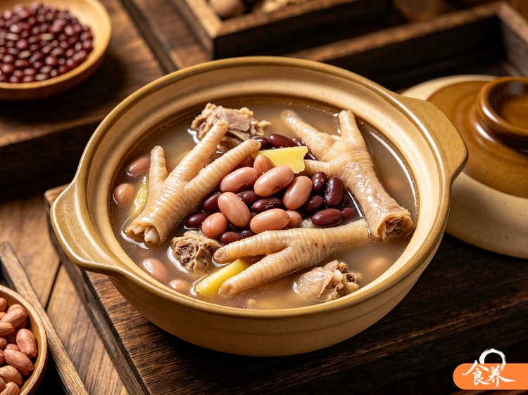 花生眉豆鸡脚汤