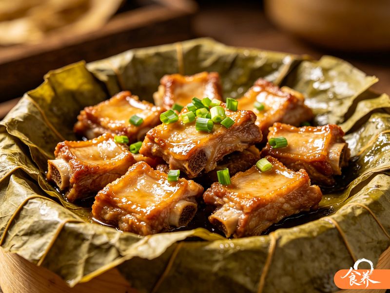 荷叶蒸排骨