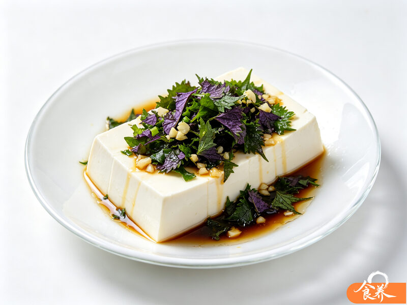 紫苏叶拌豆腐